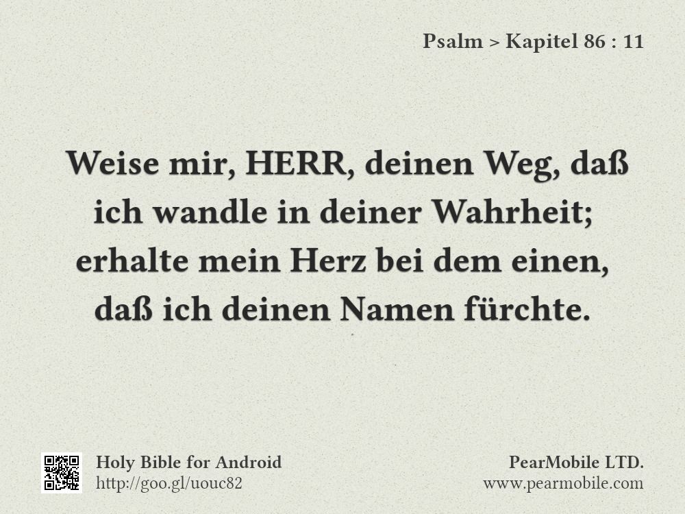 Psalm, Kapitel 86:11